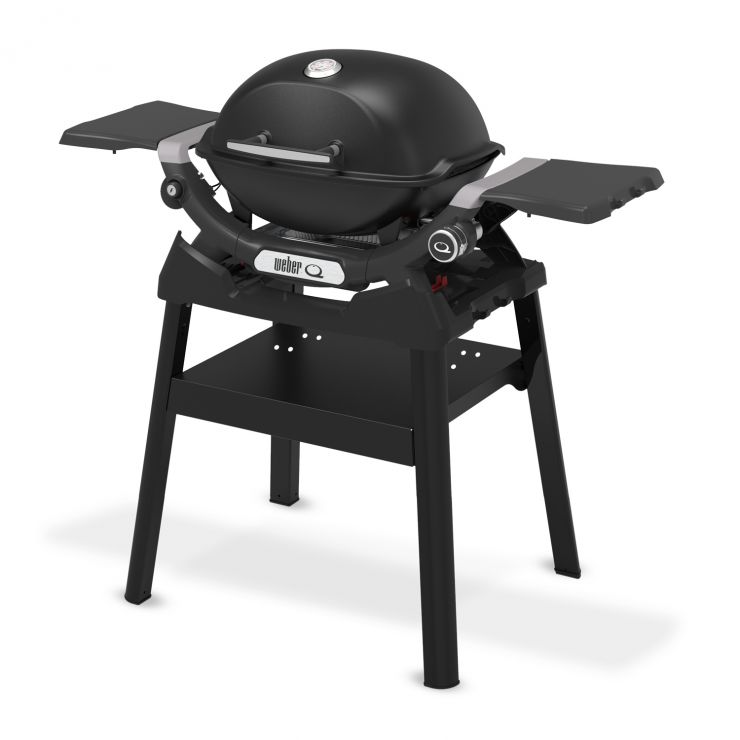 Weber Gasgrill Q 1200N mit Stand, Black, inklusive Abdeckhaube